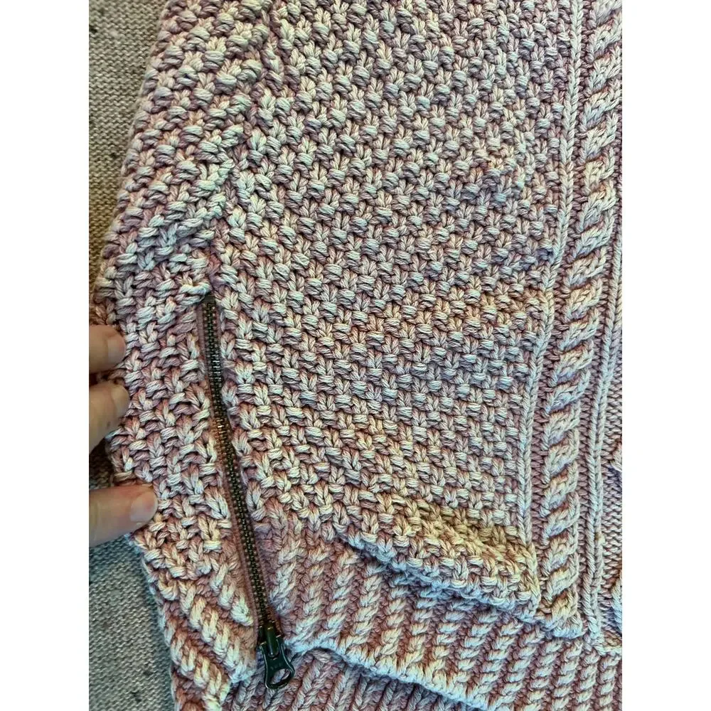 LL Bean Signature Heavy Washed Pink Cotton Cable Knit Tunic Sweater XL - Picture 4 of 6
